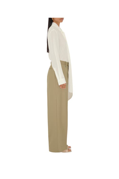 Burberry Wool Tailored Trousers In Flax