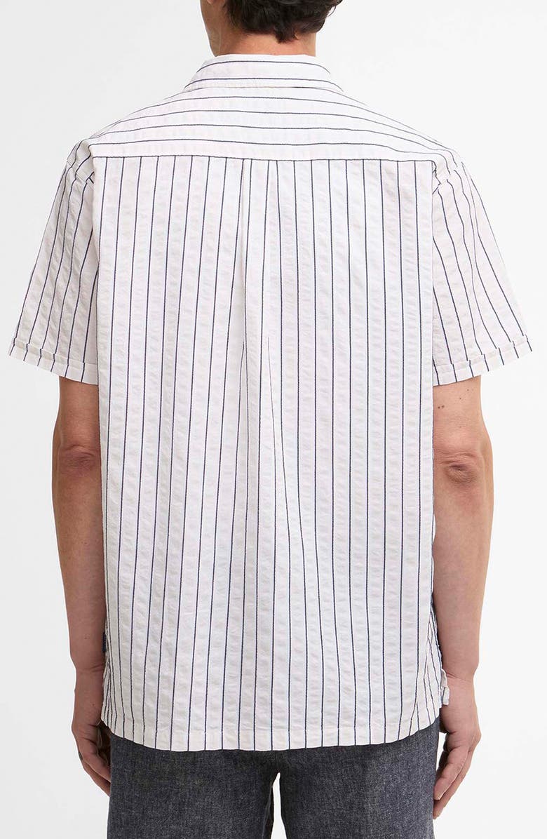 Barbour Park Pinstripe Cotton Seersucker Camp Shirt, Alternate, color, Whisper White