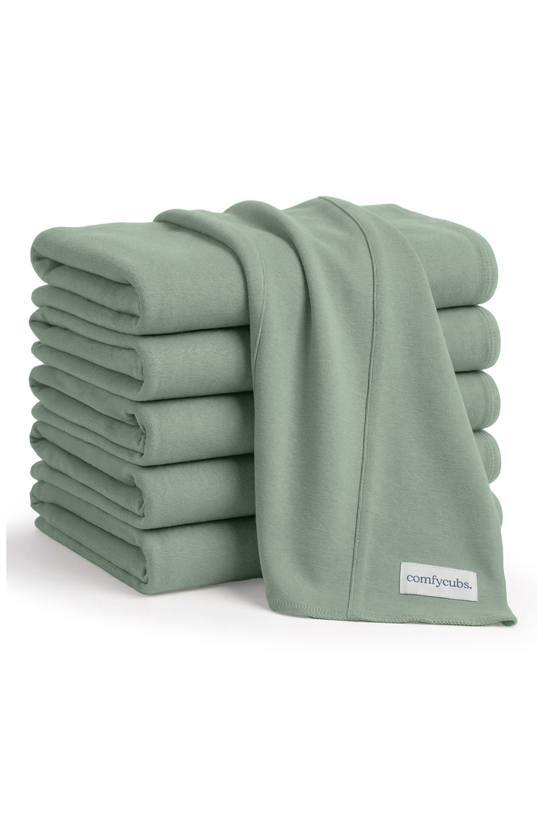 Cotton Burp Cloths - Pack of 6, Main, color, Fern