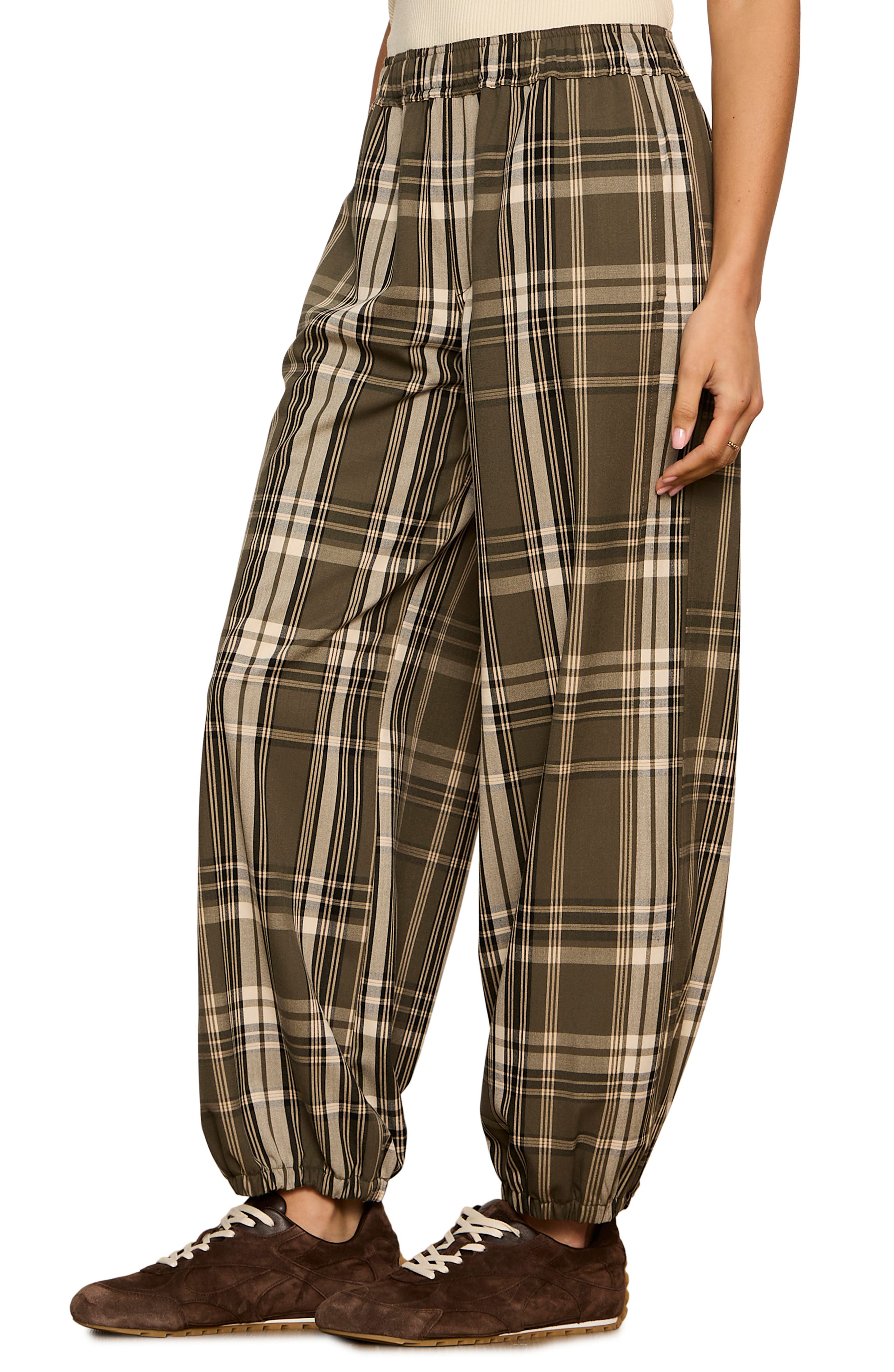Sanctuary Plaid Micro Balloon Pants (Women) | Nordstrom