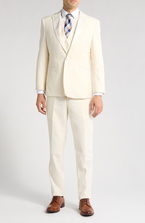 Slim Fit Satin Peak Lapel 3-Piece Tuxedo (Regular & Big)