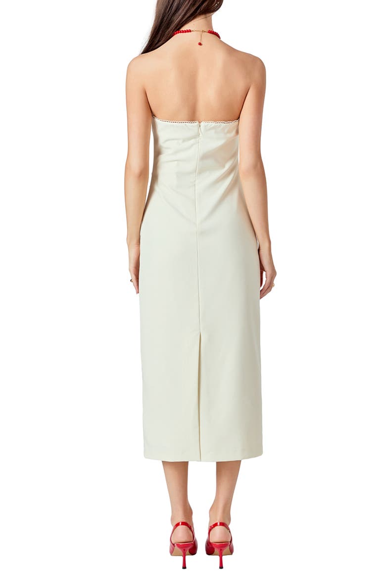 Strapless Midi Dress, Alternate, color, CREAM