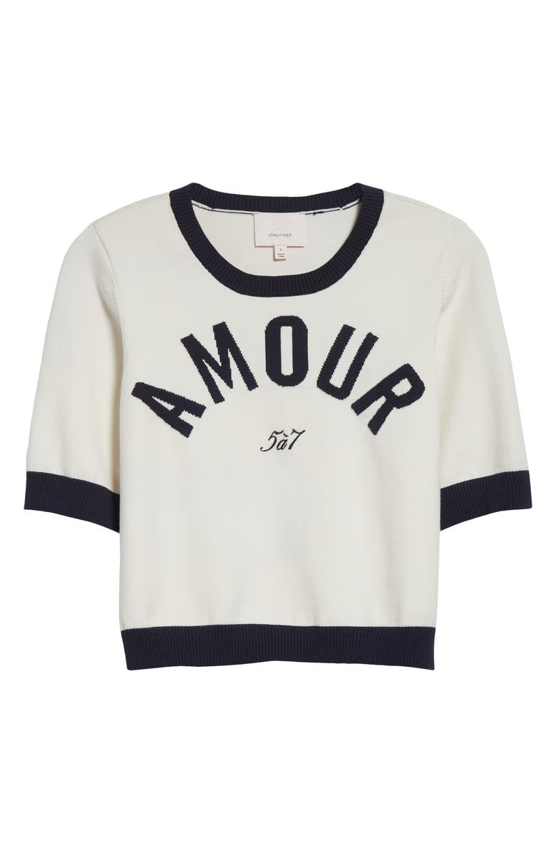 Cinq à Sept Baye Amour Crop Sweater, Main, color, 