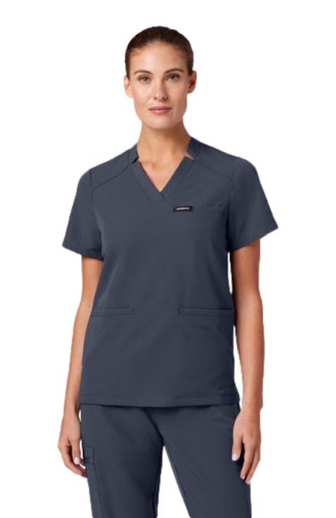 Helia Women's 3-Pocket Classic Notched V-Neck Scrub Top