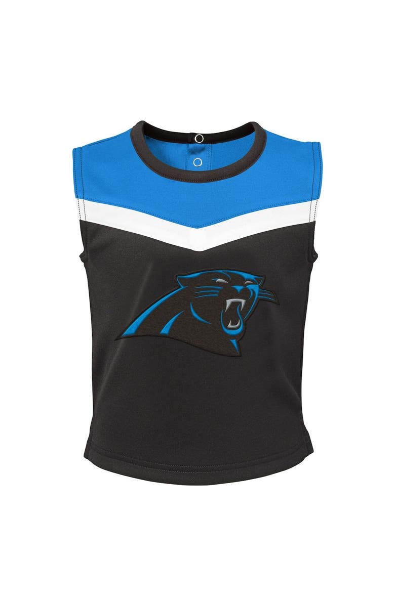 Outerstuff Girls Toddler Black Carolina Panthers Spirit Cheer Two-Piece Cheerleader Set with Bloomers, Alternate, color, Black