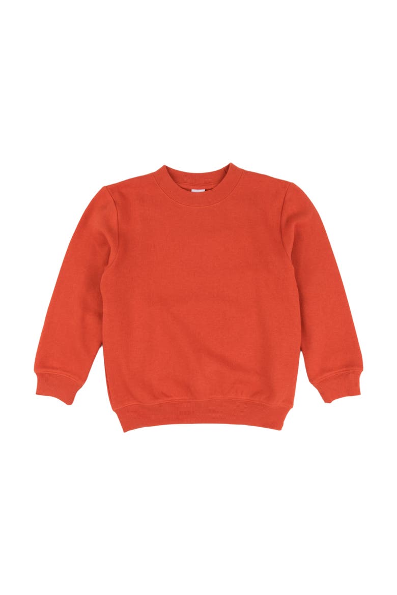 Kids Pullover Sweatshirt, Long Sleeve, Solid Colors, Alternate, color, ORANGE