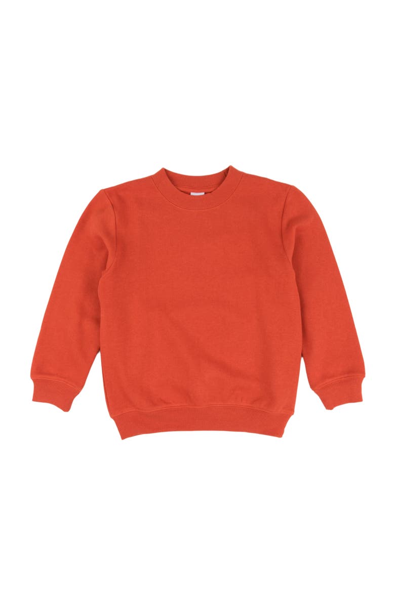 Leveret Kids Pullover Sweatshirt, Long Sleeve, Solid Colors, Alternate, color, Orange