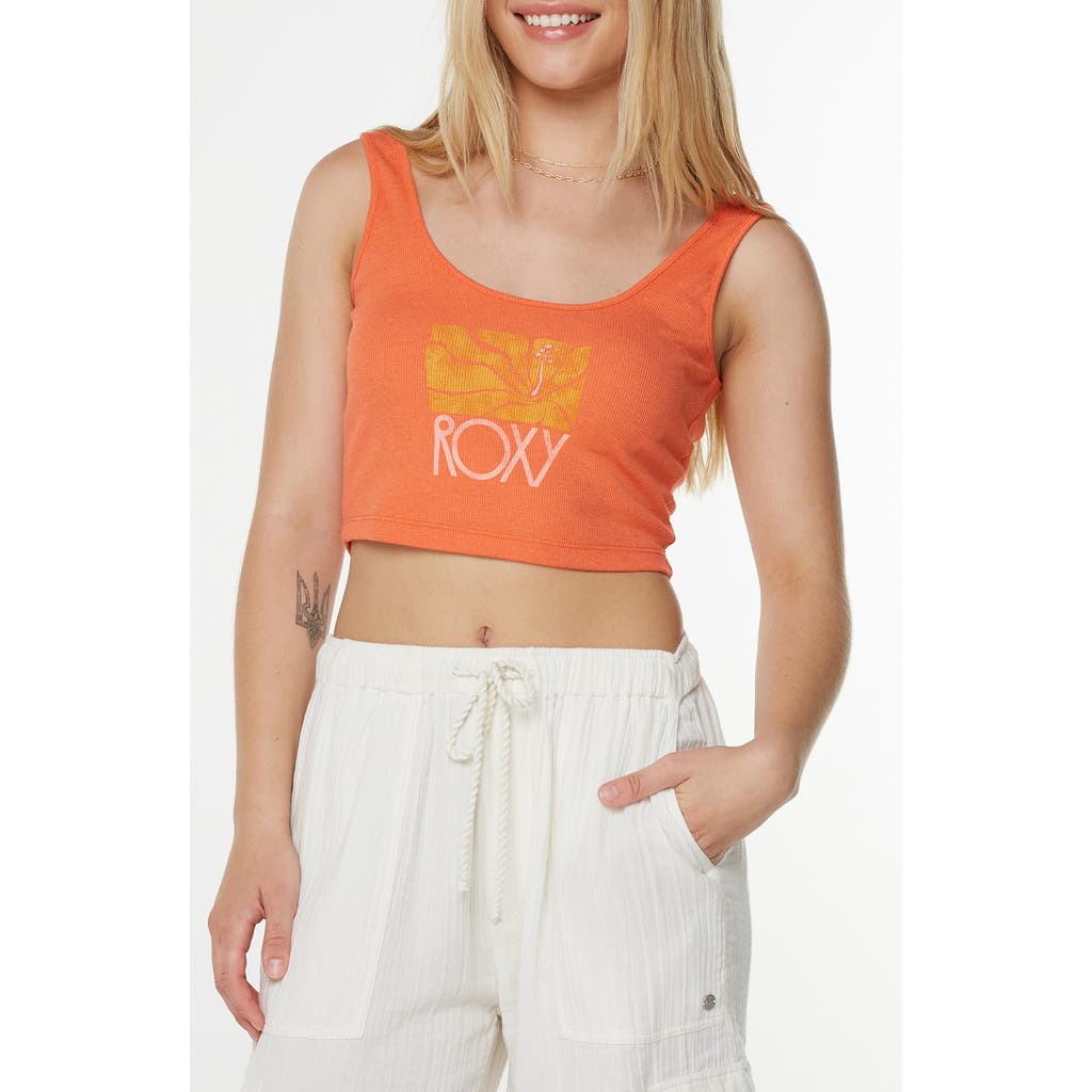 Roxy Sea Glass Dive In Crop Tank In Orange