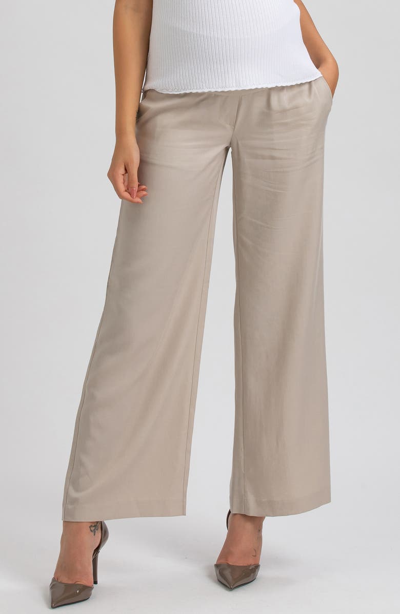 PIETRO BRUNELLI MATERNITY Ankle Wide Leg Maternity Pants, Main, color, 