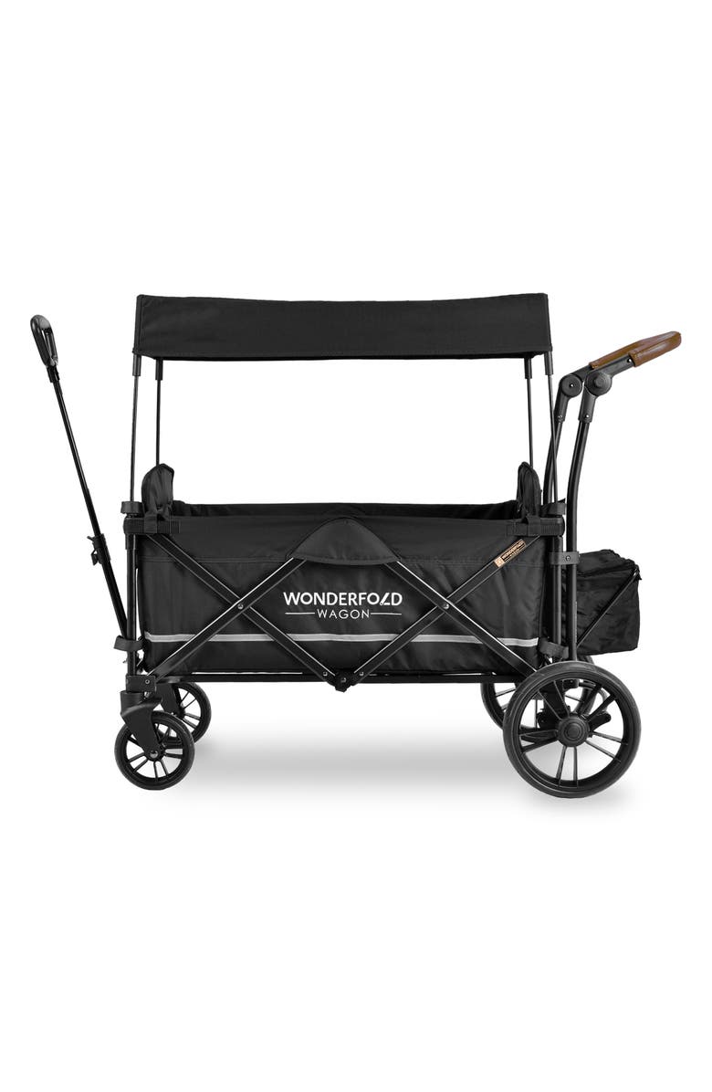 WonderFold Wagon Push/Pull Double Stroller Wagon - Black, Alternate, color, 