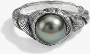 Awe Inspired Adorned Sterling Silver Imitation Pearl Ring