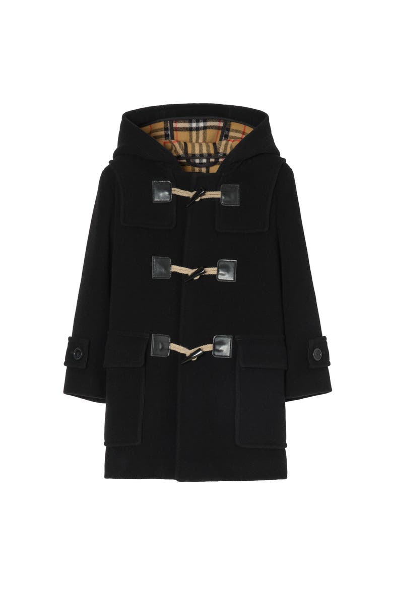 Wool Blend Duffle Coat, Main, color, Black