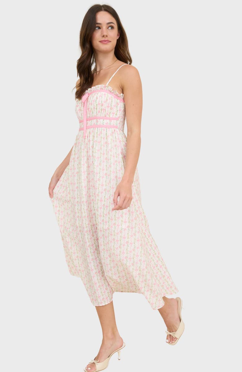 Embroidered Eyelet Cotton Midi Skirt