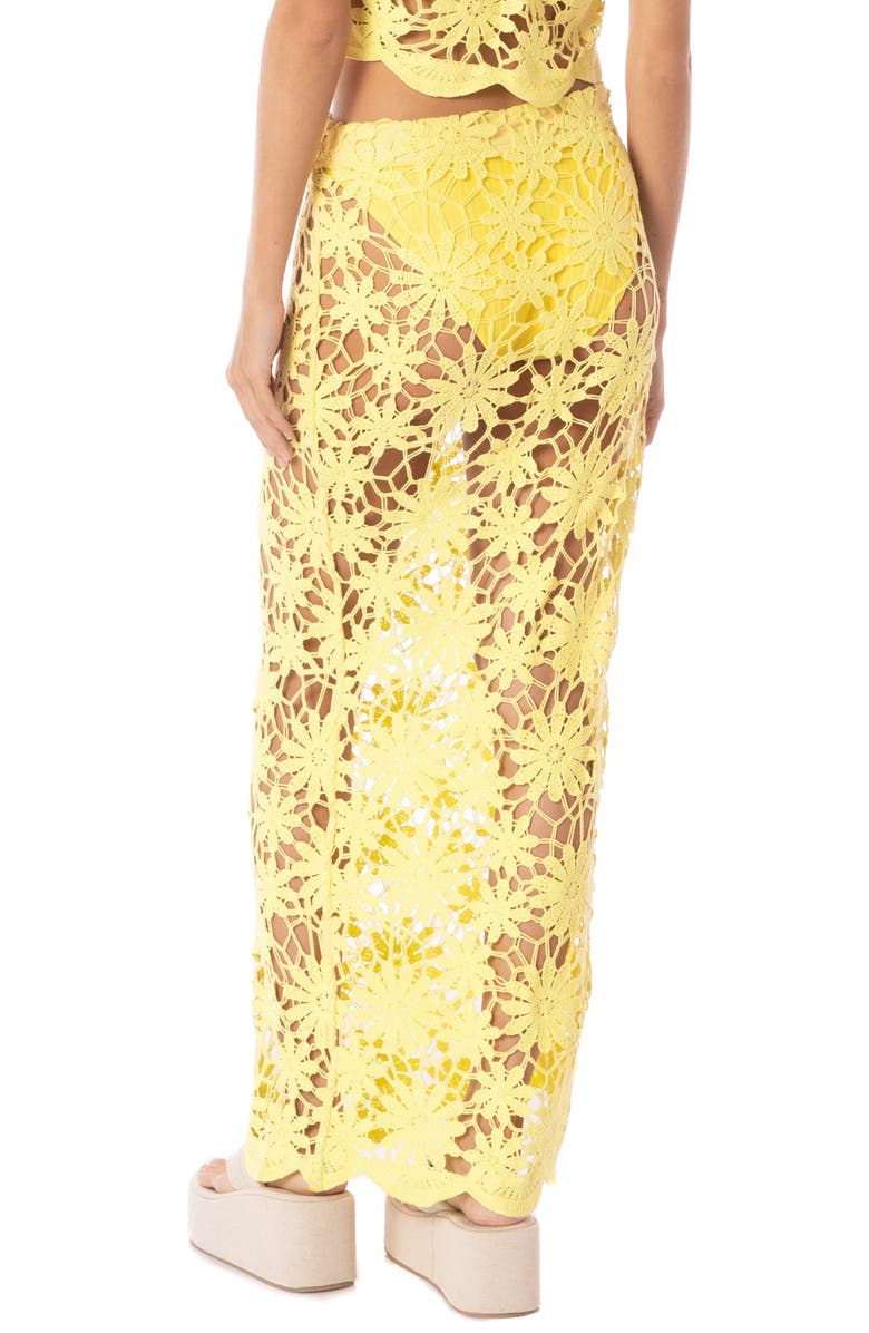 Maaji Tano Sheer Cotton Cover-Up Skirt, Alternate, color, Bright Yellow