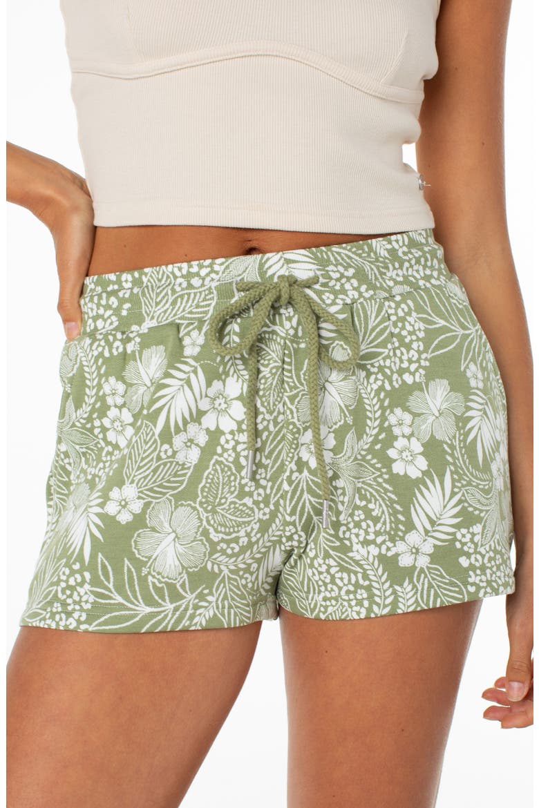 Surfing By Moonlight Print Shorts, Alternate, color, SAGE