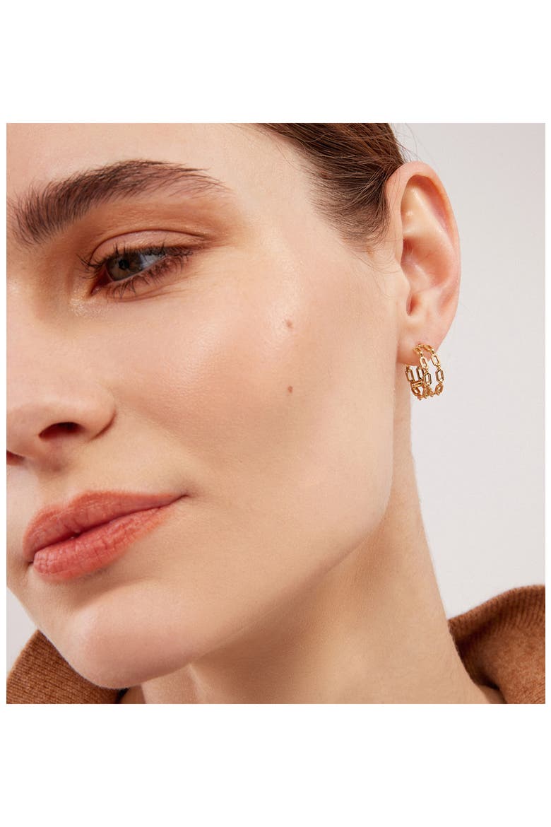 14K Gold Small Hoop Earrings, Alternate, color, GOLD