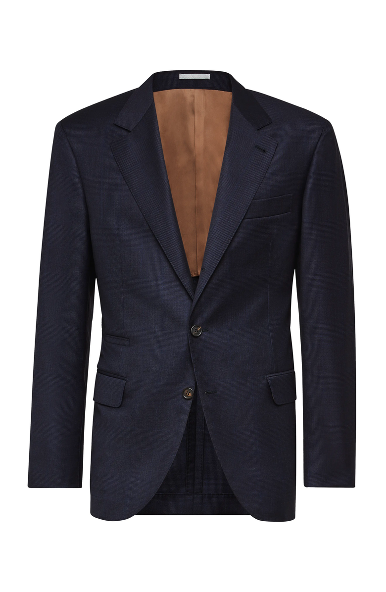 Brunello Cucinelli Prince of wales blazer, Main, color, Blue