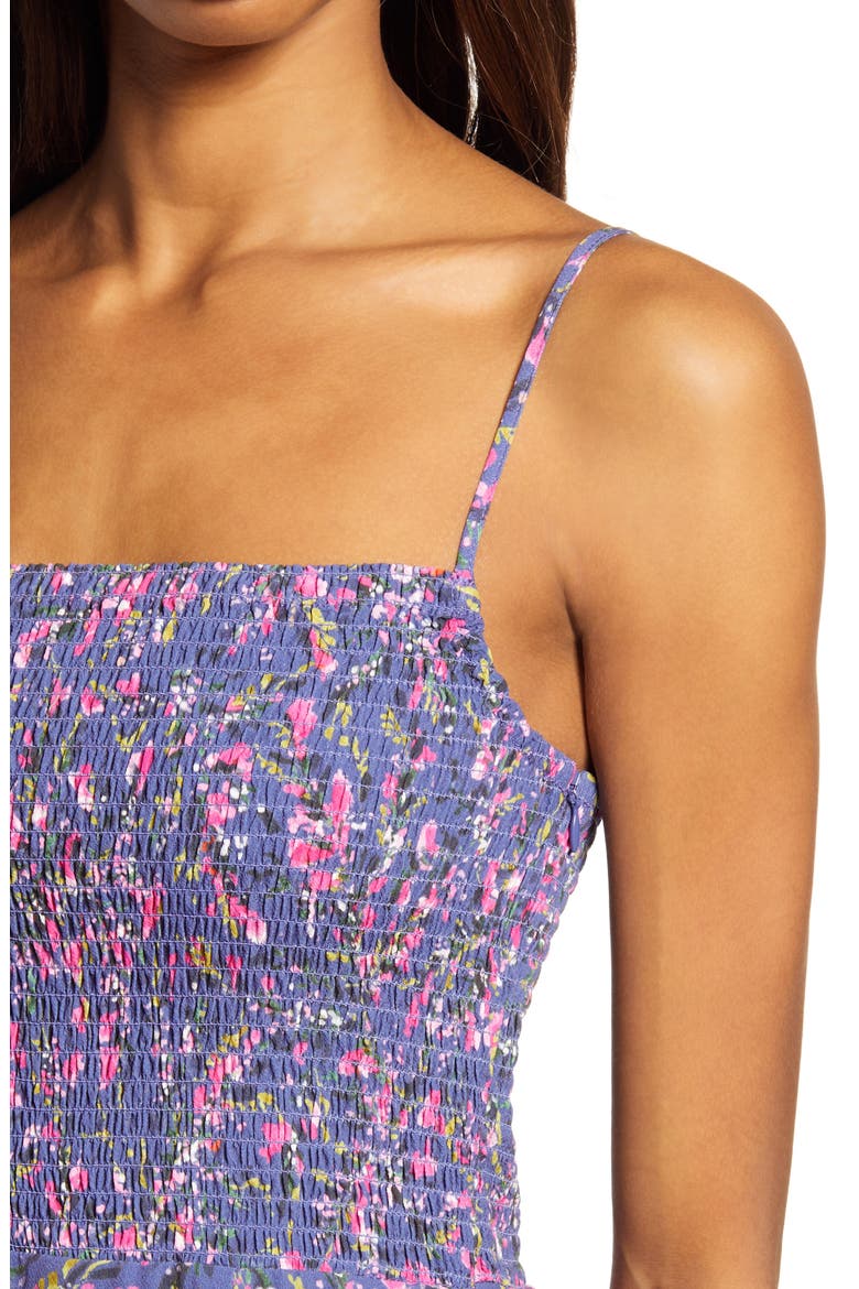 Ekeze Smocked Crepe Fit & Flare Dress, Alternate, color, PIER BLUE MULTI