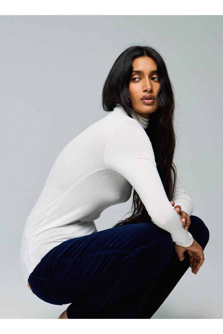 Soft Touch Long Sleeve Turtleneck, Alternate, color, BLANC