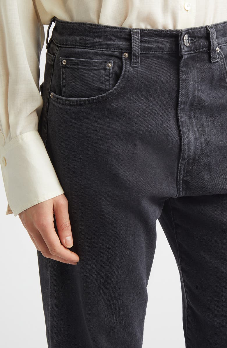 TOTEME Twisted Seam Organic Cotton Jeans, Alternate, color, Faded Black