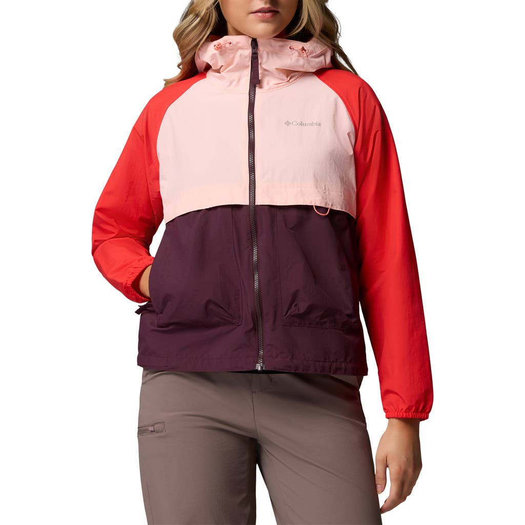 Columbia Spire Valley Water Repellent Windbreaker in Moonvista/pink Sand/red at Nordstrom, Size Medium
