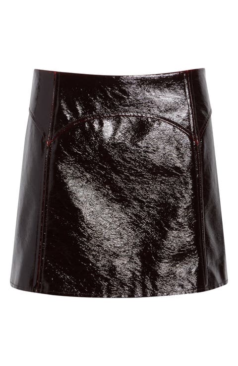 Aksie Faux Leather Miniskirt
