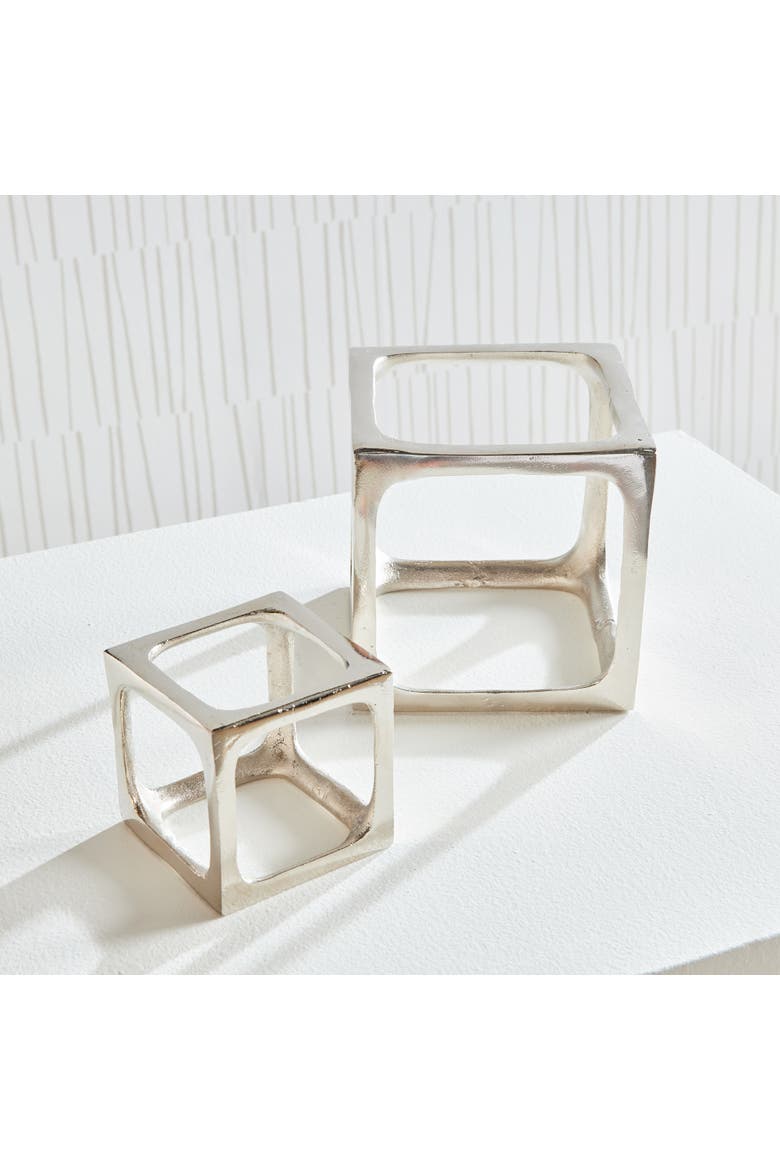 Cubist Sculptures, Set Of 2, Alternate, color, White