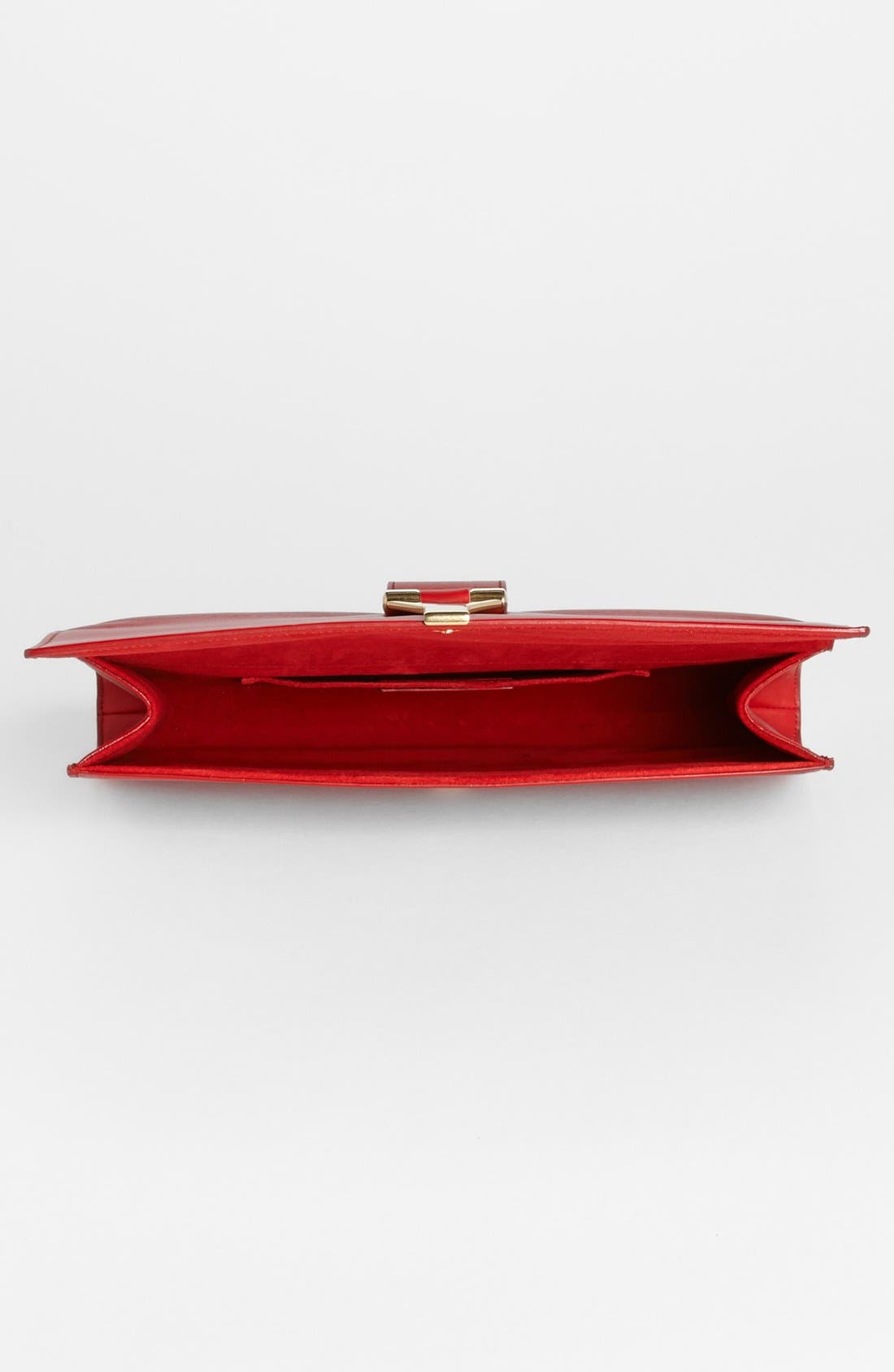 'Y' Leather Clutch, Alternate, color, ROUGE