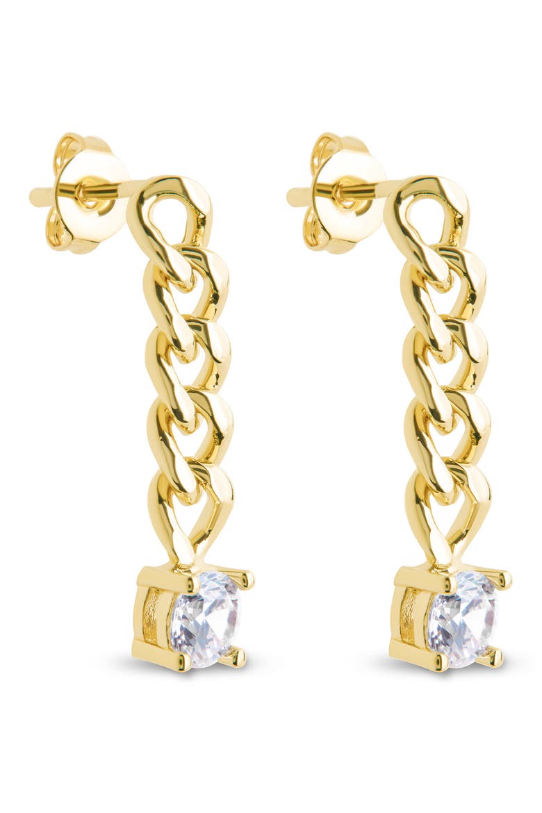 Phoebe Cubic Zirconia Chain Link Drop Earrings, Alternate, color, GOLD