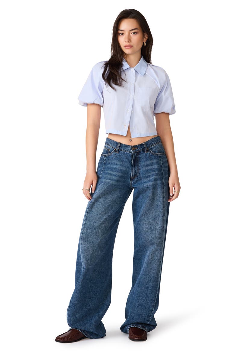 Reece Puff Sleeve Crop Shirt, Alternate, color, STRIPE MULTI