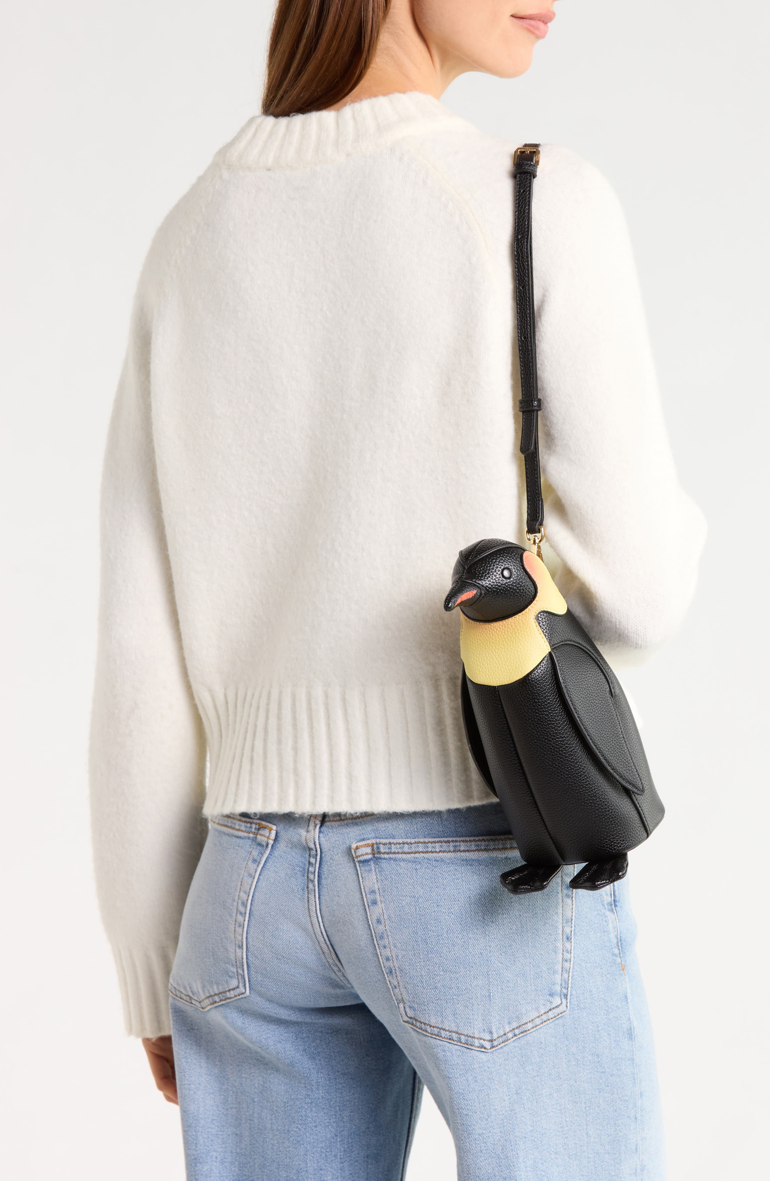Pia Penguin Crossbody Bag, Alternate, color, BLACK