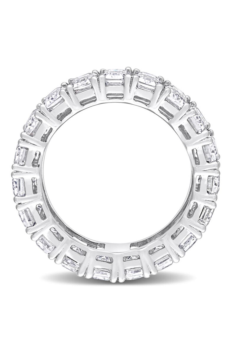 Moissanite Emerald Eternity Ring 14k White Gold, Alternate, color, 14k White Gold
