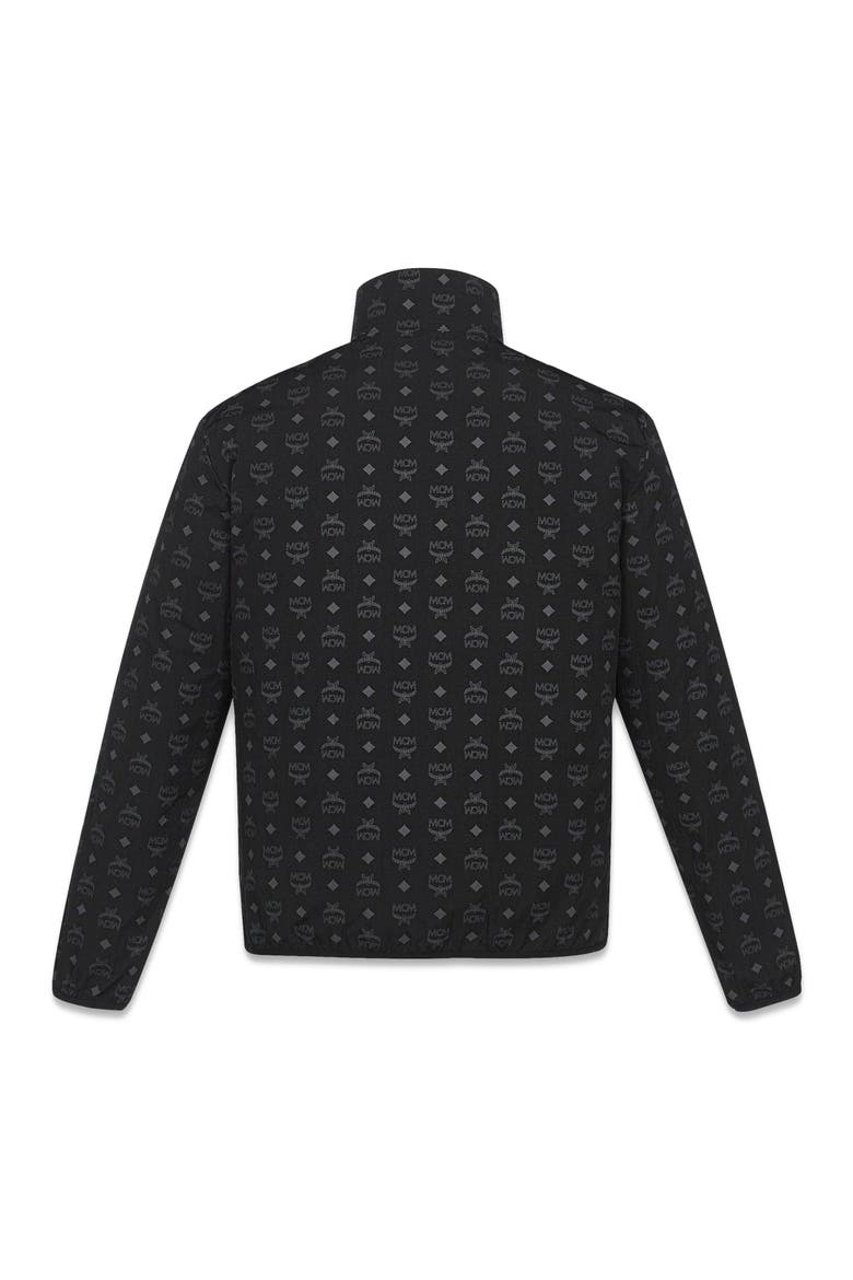 Reversible Monogram Print Windbreaker in ECONYL®, Alternate, color, Black