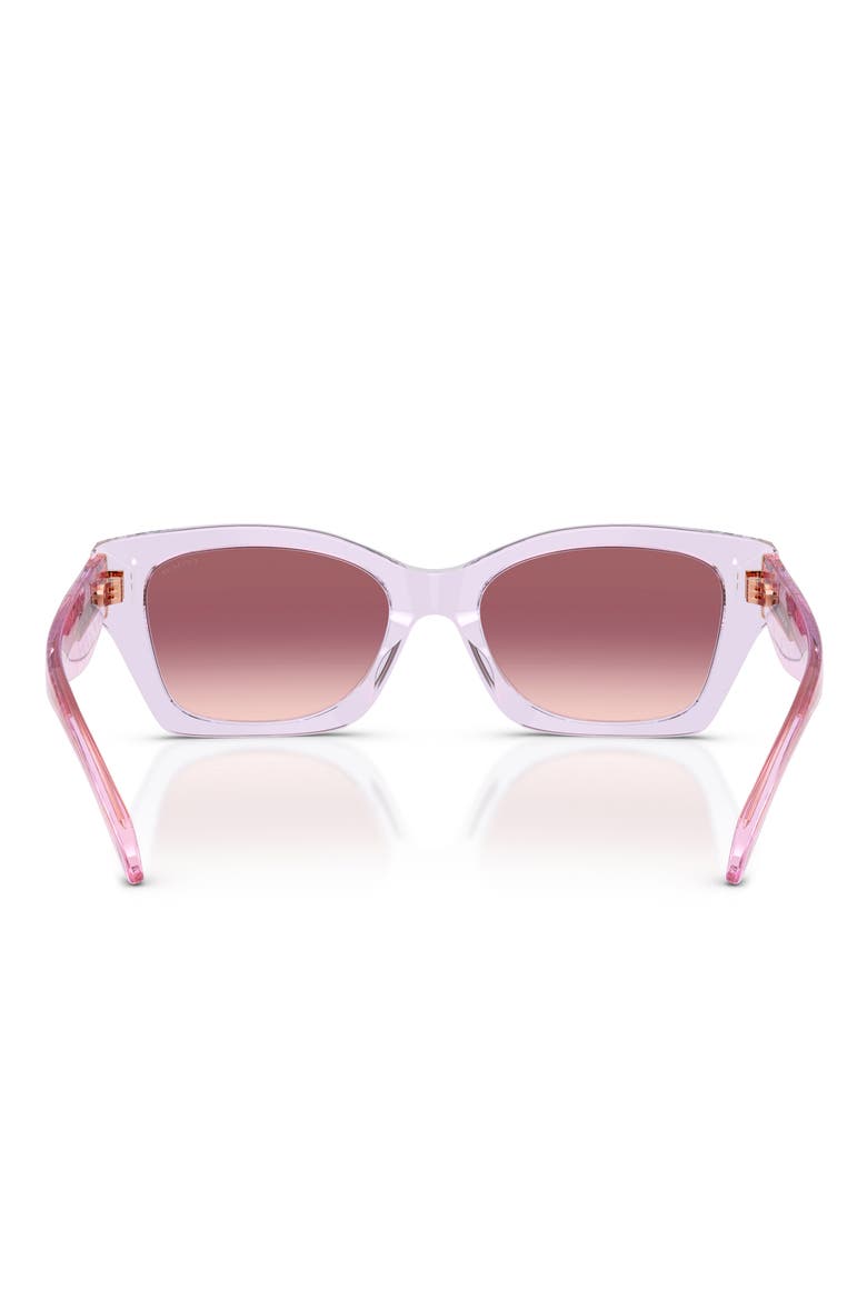 54mm Gradient Rectangular Sunglasses, Alternate, color, TRANSPARENT IRIS / PURPLE PINK