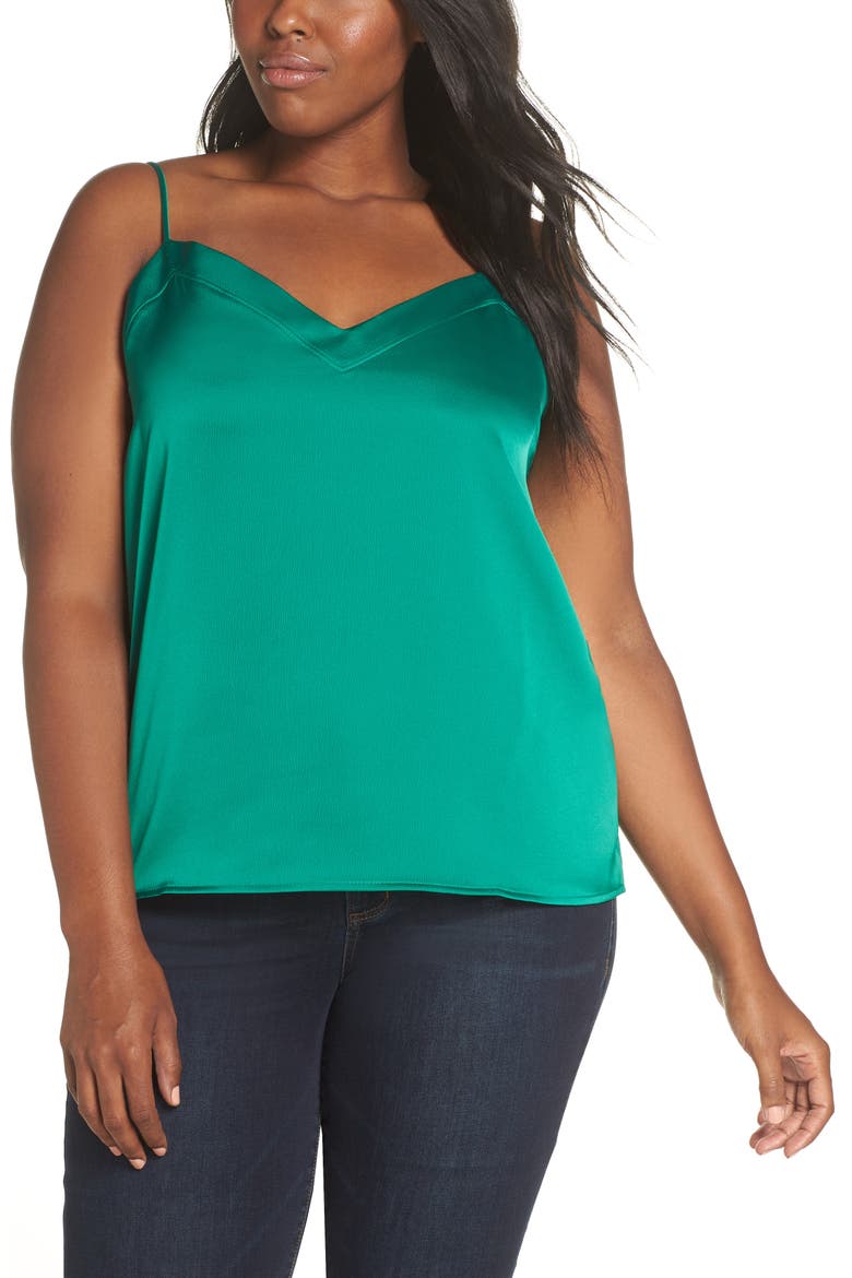 Satin Camisole, Alternate, color, EMERALD