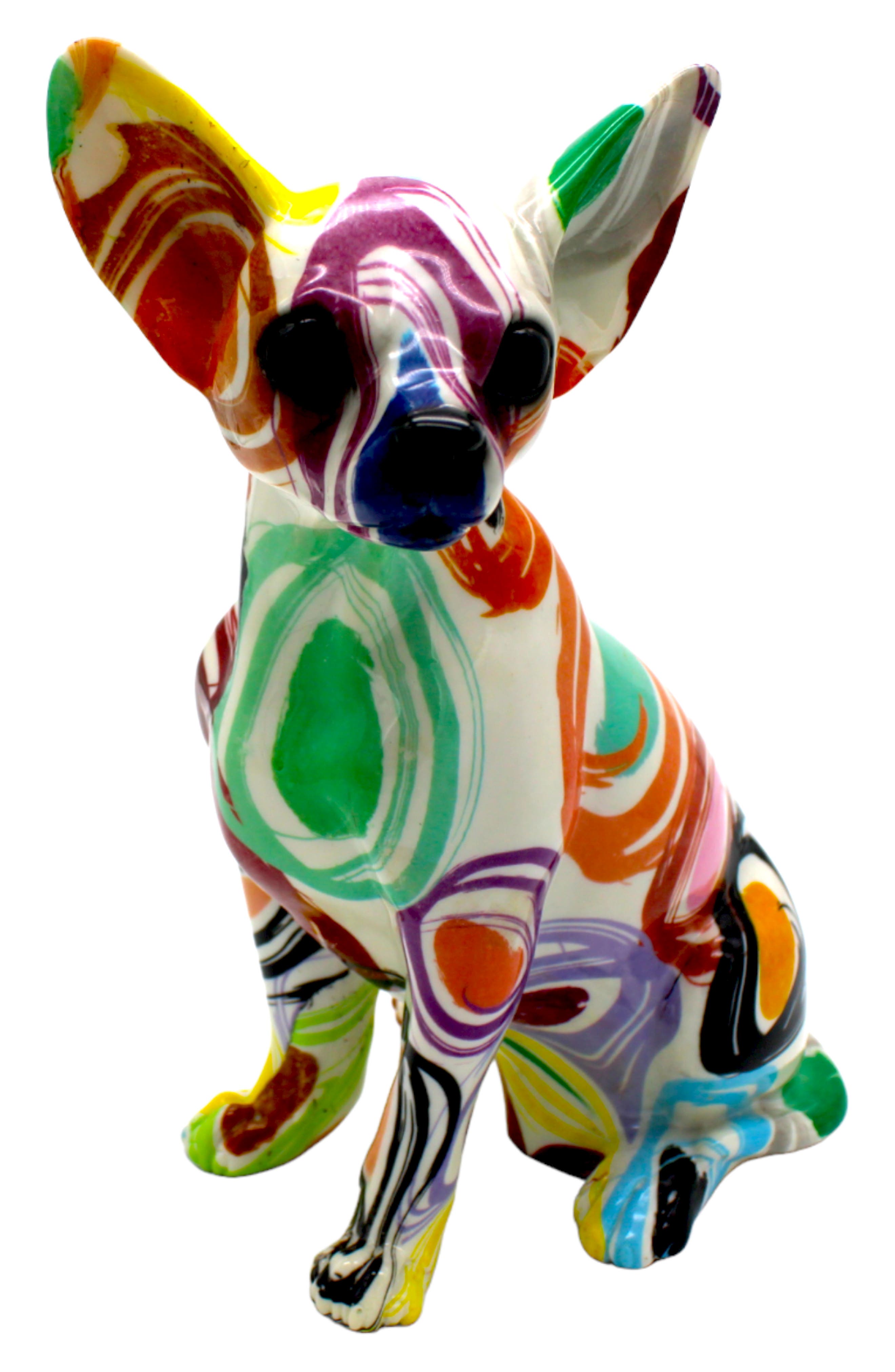 INTERIOR ILLUSIONS Swirly Circle Sitting Chihuahua Statue