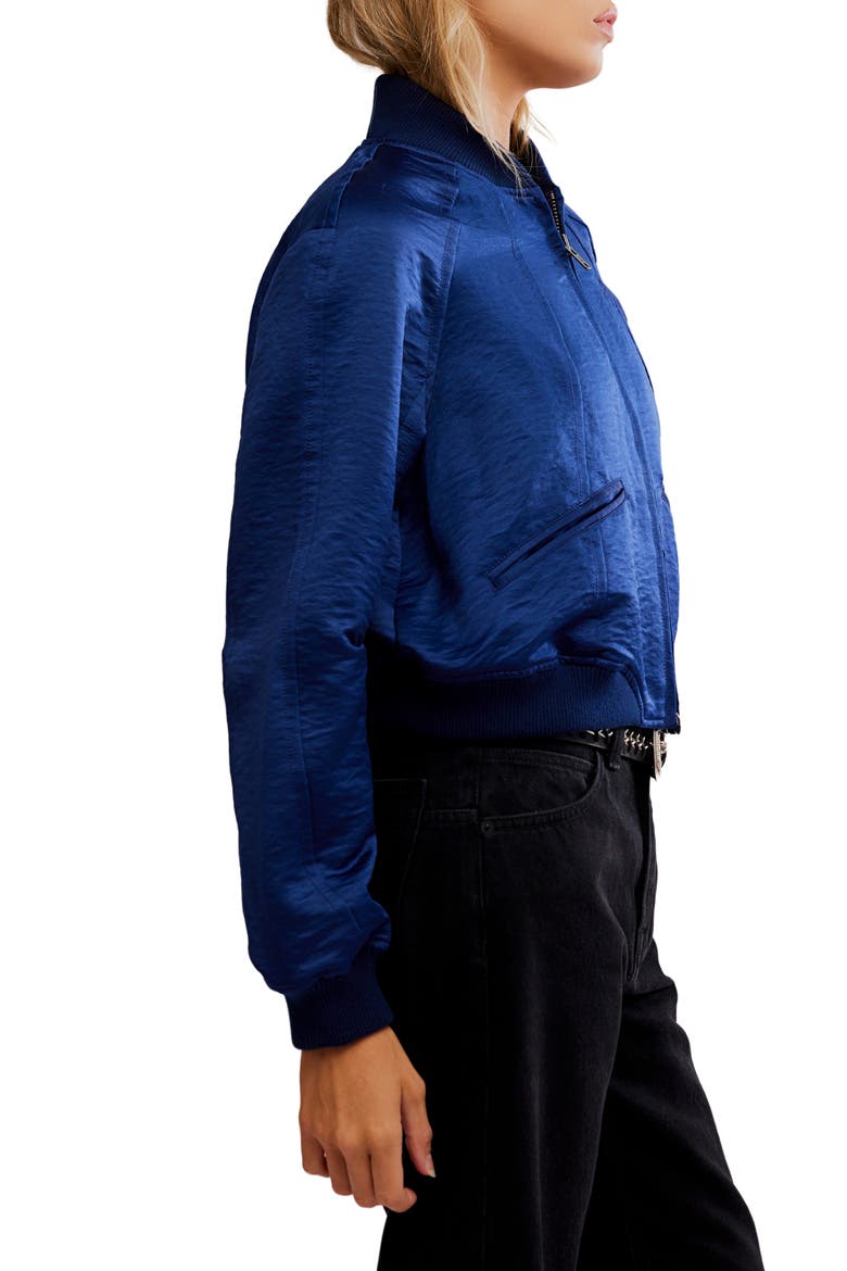 Ellie Satin Bomber Jacket, Alternate, color, COSMIC