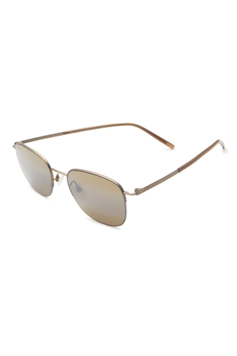 Polarized Square Sunglasses, Alternate, color, GOLD GOLD BRONZE