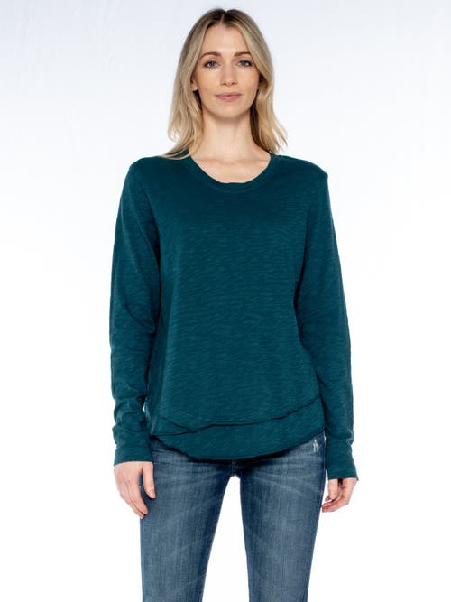 Wilt Clothing Long Sleeve Mock Layer Tee In Green