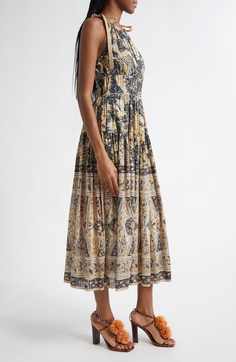 Ulla Johnson Essie Smocked Waist Sleeveless Maxi Dress, Alternate, color, 