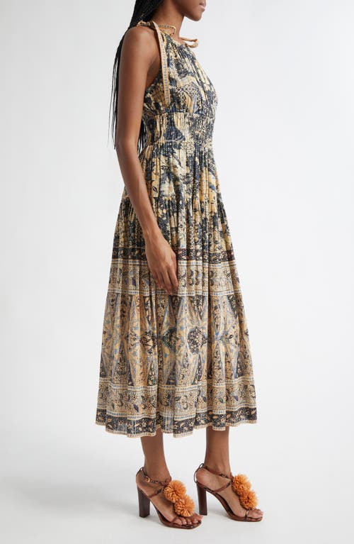 Ulla Johnson Essie Smocked Tiered Printed Cotton-blend Voile Midi Dress In Bellflower