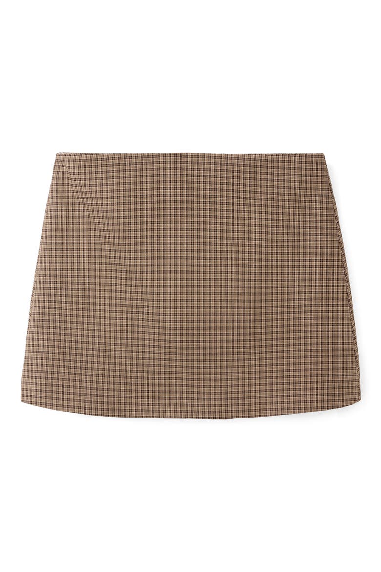 Houndstooth A-Line Miniskirt, Alternate, color, BROWN