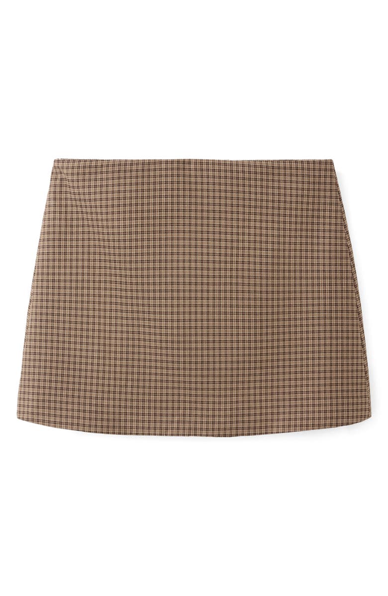 MANGO Houndstooth A-Line Miniskirt, Alternate, color, Brown