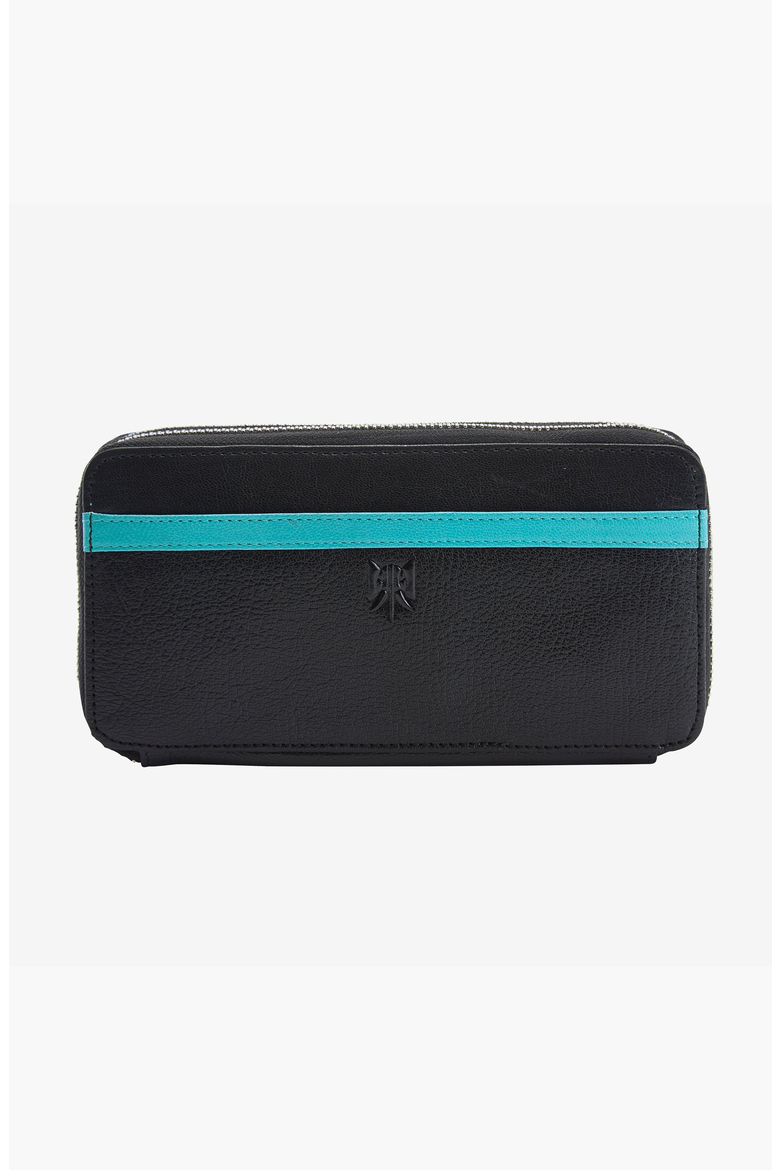 Siam Double Zip Wallet, Main, color, Black / French Blue