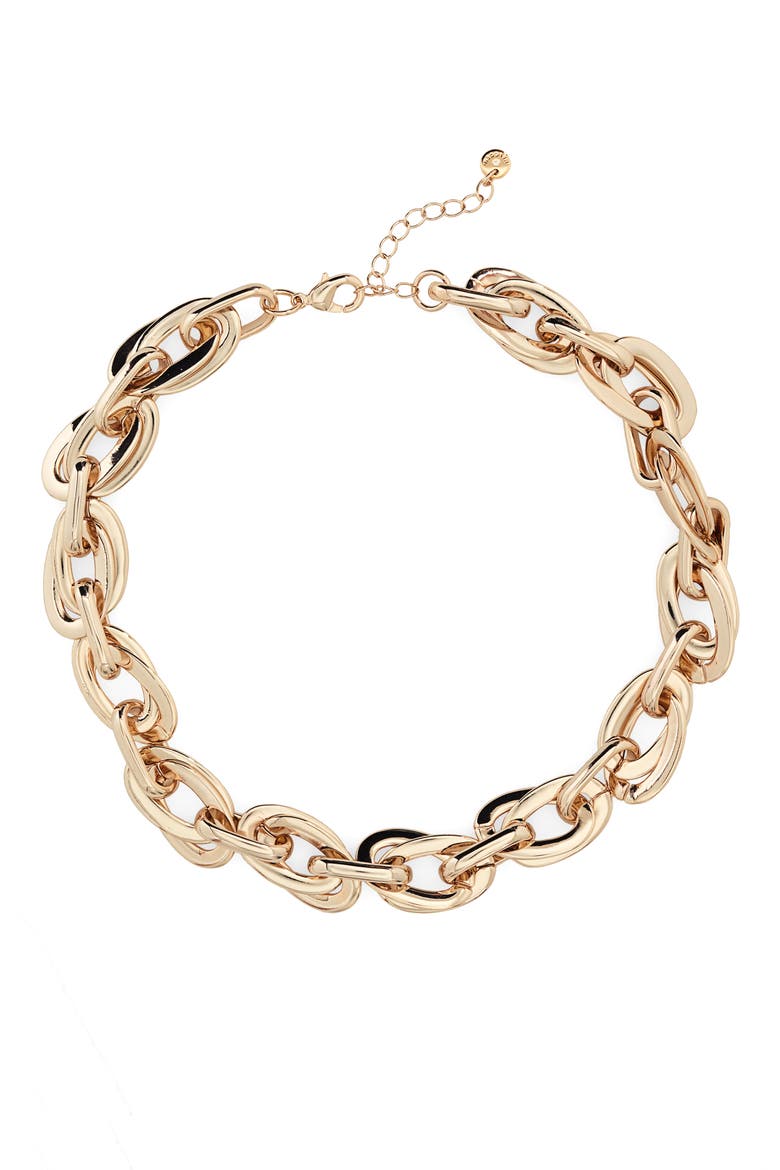 Double Link Collar Necklace, Main, color, GOLD