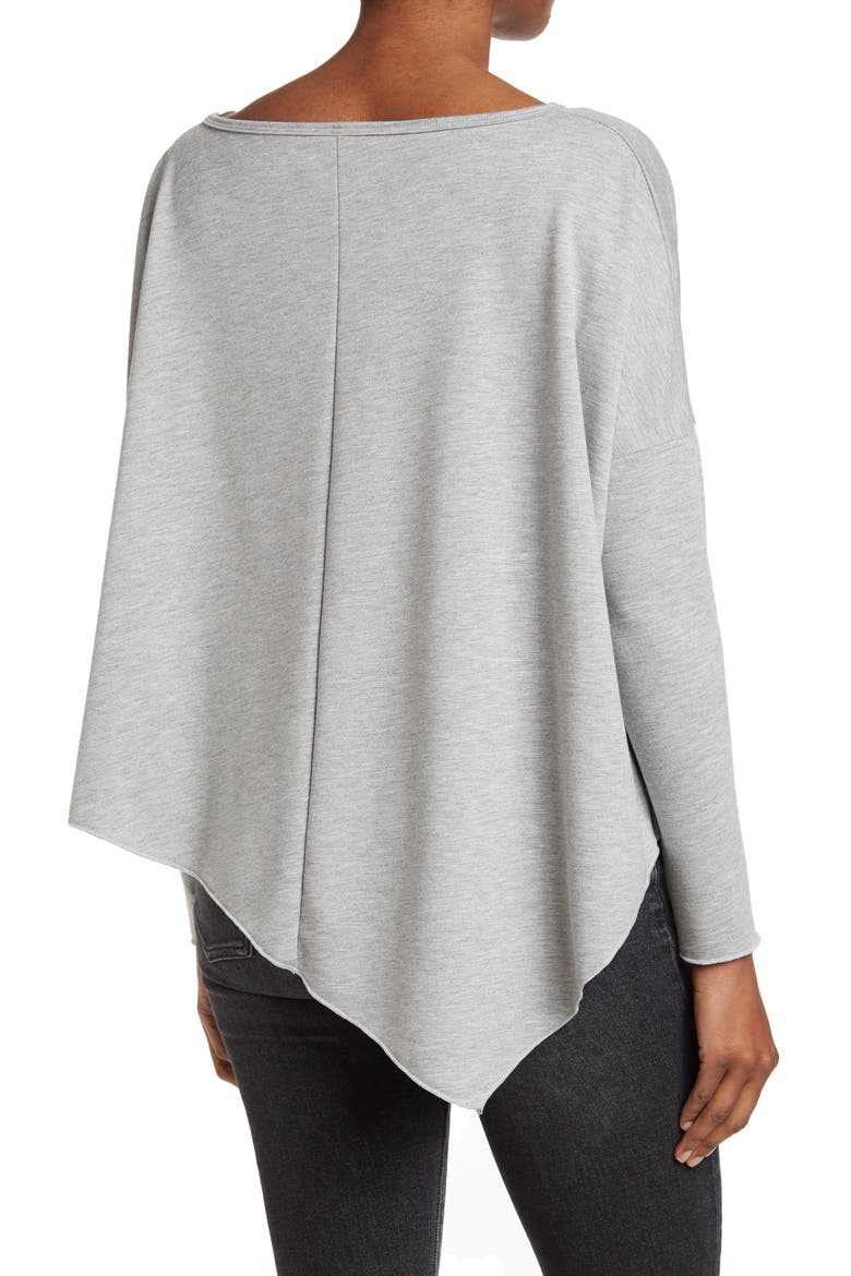 Assymetrical Hem Dolman Sleeve Sweater, Alternate, color, ULTIMATE GRAY