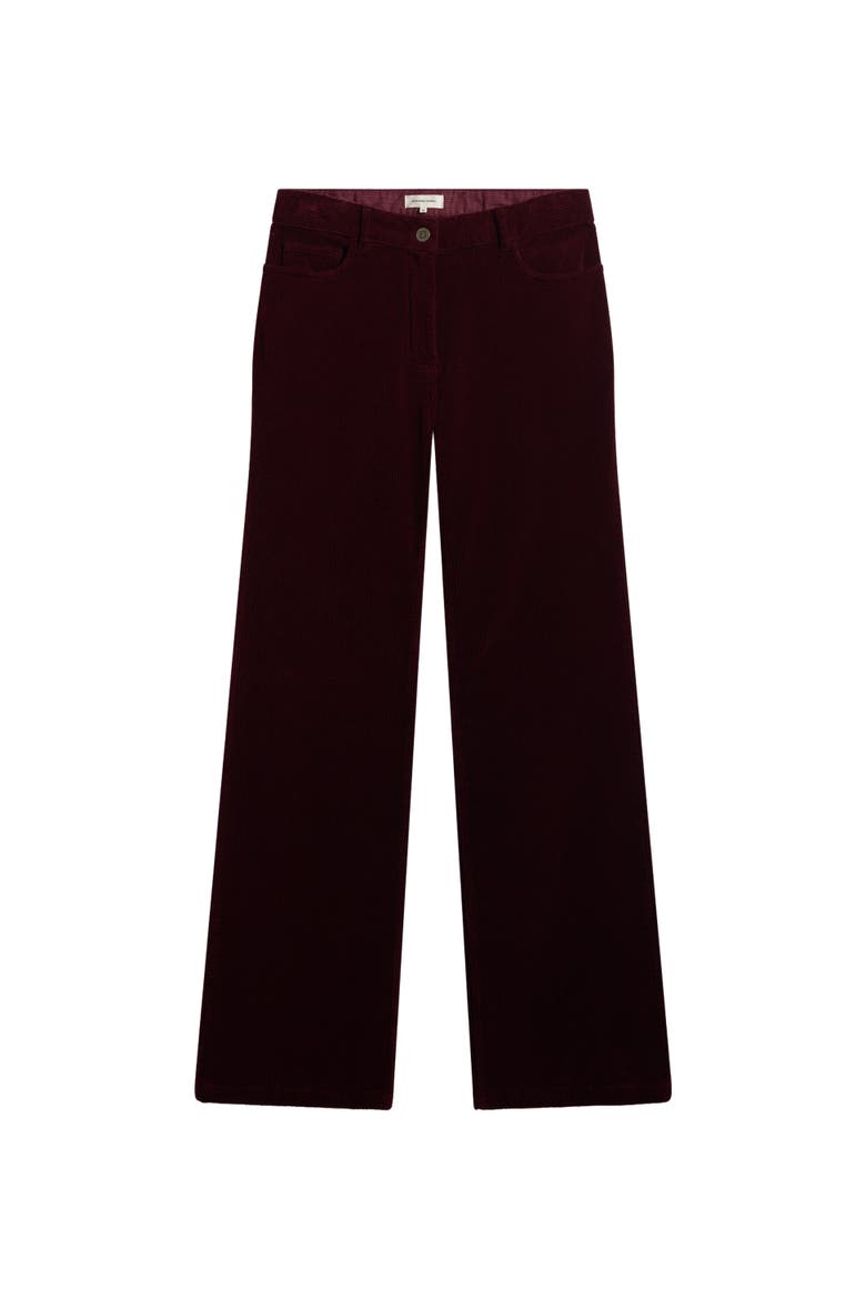 Mag Wide Leg Corduroy Trousers, Alternate, color, Bordeaux