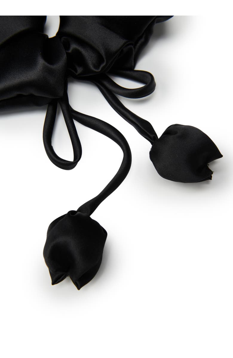 OLAH Tulip Silk Hair Tie Scrunchie, Alternate, color, Black