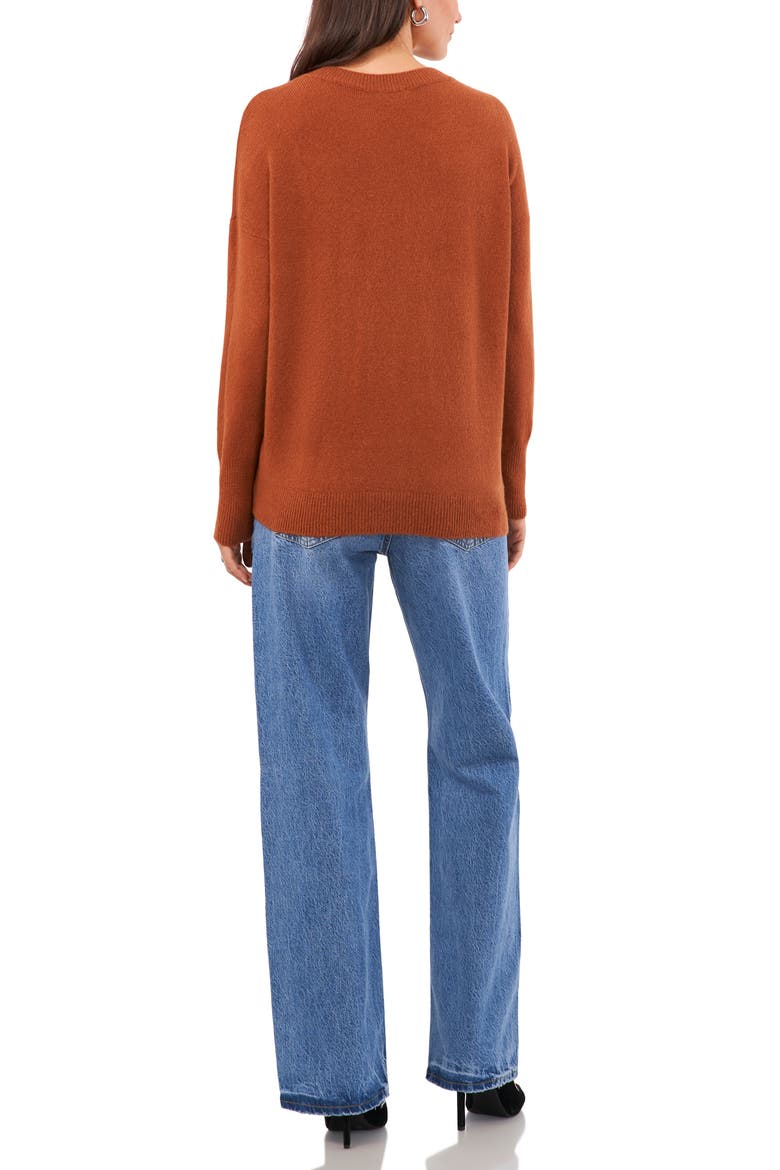 Drop Shoulder V-Neck Sweater, Alternate, color, SIERRA