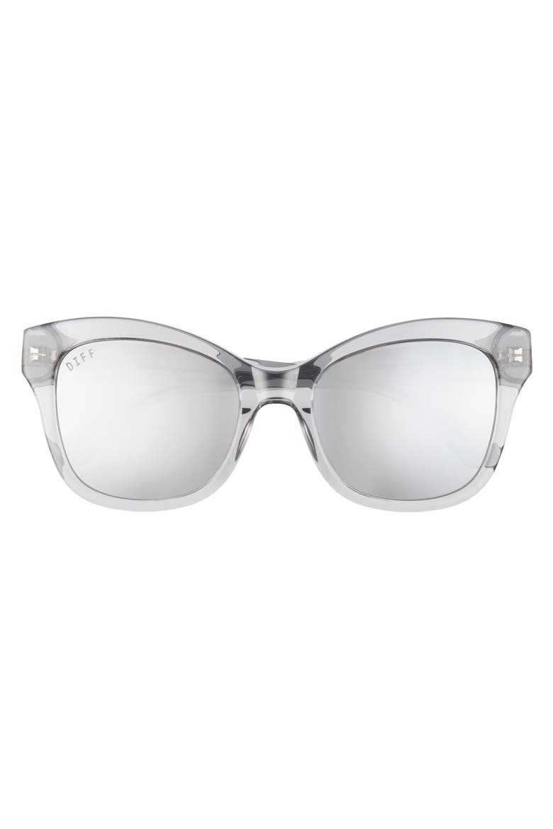 Skylar 52mm Cat Eye Sunglasses, Alternate, color, CRYSTAL SMOKE/ GREY